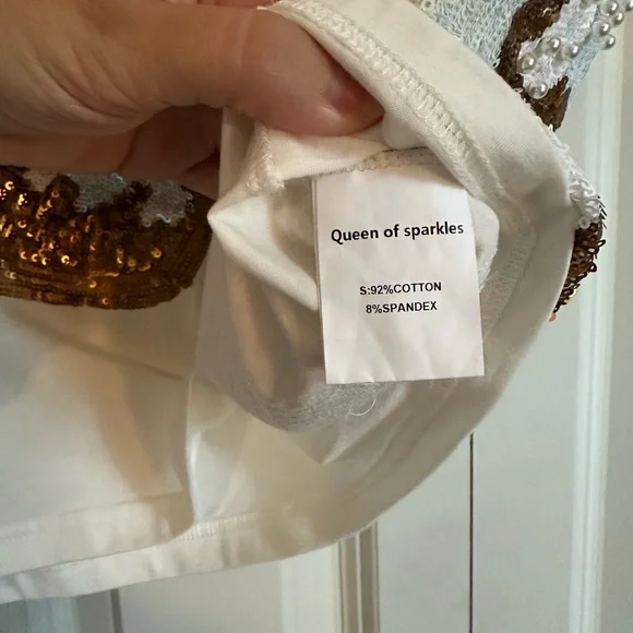 Queen Of Sparkles Beignet and Coffee Tee - Picture 4 of 6